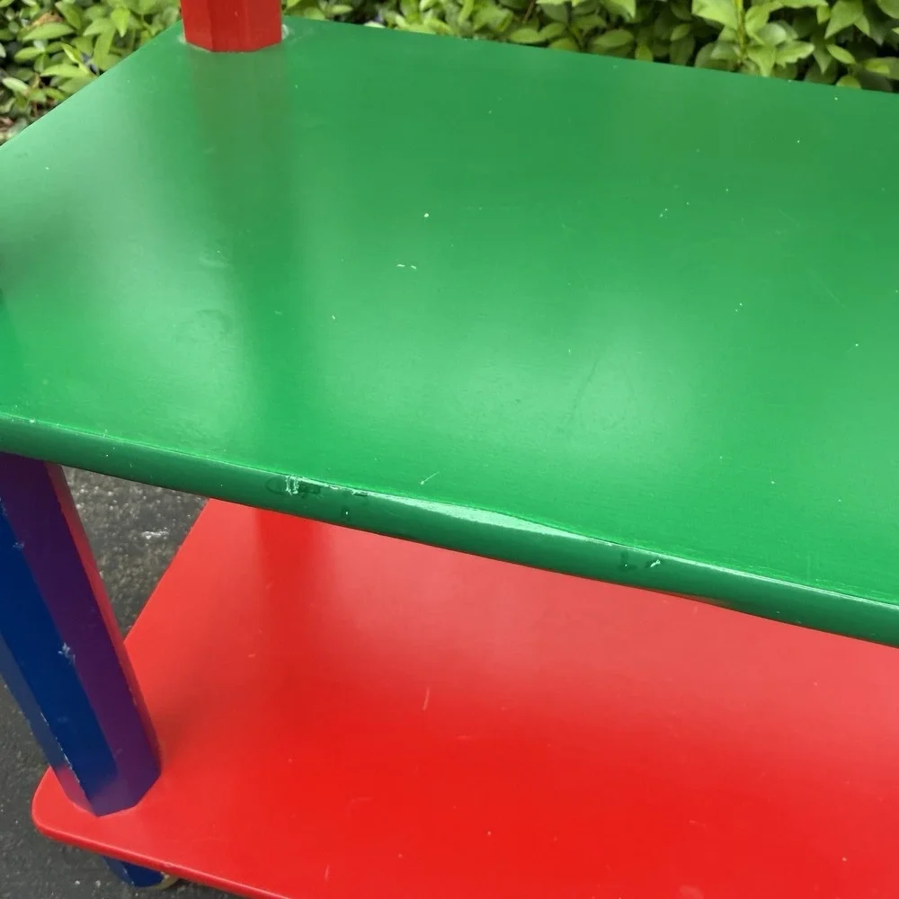 Vintage Primary Colorful Pencil Free Standing 3 Shelf Classroom Book Kids Play
